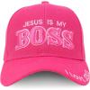 imageTrendy Apparel Shop Only Jesus Praying Hand Embroidered Christian Ball CapHot Pink 3