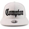 imageTrendy Apparel Shop Oversize XXL Old English Compton Embroidered Flatbill Snapback Baseball CapWhite