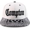 imageTrendy Apparel Shop Oversize XXL Old English Compton Embroidered Flatbill Snapback Baseball CapWhite Black