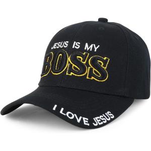 imageTrendy Apparel Shop Only Jesus Praying Hand Embroidered Christian Ball CapBlack 3