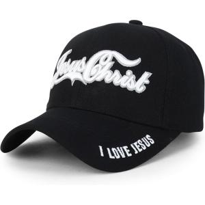 imageTrendy Apparel Shop Only Jesus Praying Hand Embroidered Christian Ball CapBlack Black 6
