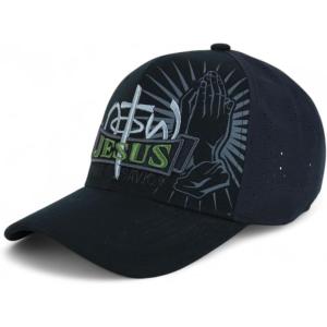 imageTrendy Apparel Shop Only Jesus Praying Hand Embroidered Christian Ball CapBlack Black 8