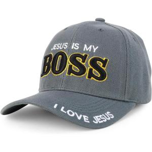 imageTrendy Apparel Shop Only Jesus Praying Hand Embroidered Christian Ball CapDark Grey 3