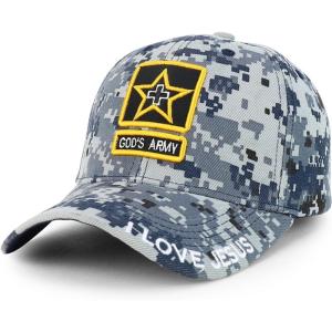 imageTrendy Apparel Shop Only Jesus Praying Hand Embroidered Christian Ball CapNavy Digital Camo 2