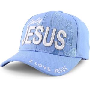 imageTrendy Apparel Shop Only Jesus Praying Hand Embroidered Christian Ball CapSky