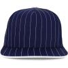 imageTrendy Apparel Shop 5 Panel Structured Pinstripe Flatbill Snapback Cap  Navy White