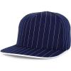 imageTrendy Apparel Shop 5 Panel Structured Pinstripe Flatbill Snapback Cap  Navy White