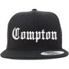 imageTrendy Apparel Shop Compton City Old English Embroidered Flatbill Snapback Baseball CapBlack