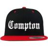 imageTrendy Apparel Shop Compton City Old English Embroidered Flatbill Snapback Baseball CapBlack Red