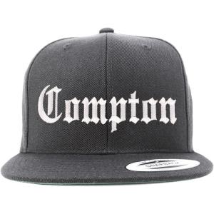 imageTrendy Apparel Shop Compton City Old English Embroidered Flatbill Snapback Baseball CapCharcoal