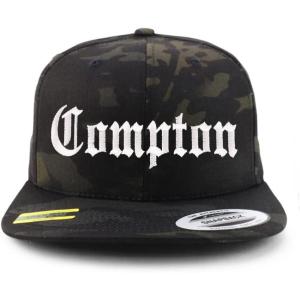 imageTrendy Apparel Shop Compton City Old English Embroidered Flatbill Snapback Baseball CapMulticam Black