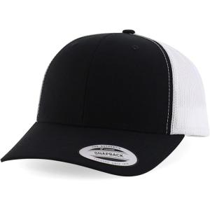 imageTrendy Apparel Shop Oversize XXL Structured Blank 6 Panel Retro Trucker Mesh CapBlack White