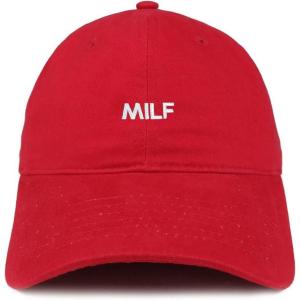 imageTrendy Apparel Shop Milf Embroidered Soft Cotton Low Profile Dad Hat Baseball CapRed