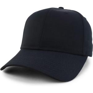imageTrendy Apparel Shop High Crown Adjustable Plain Solid Baseball CapBlack