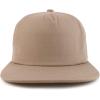 imageTrendy Apparel Shop Plain Unstructured 5 Panel Flat Bill Snapback Baseball CapKhaki