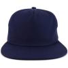 imageTrendy Apparel Shop Plain Unstructured 5 Panel Flat Bill Snapback Baseball CapNavy