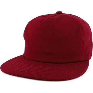 imageTrendy Apparel Shop Plain Unstructured 5 Panel Flat Bill Snapback Baseball CapBurgundy