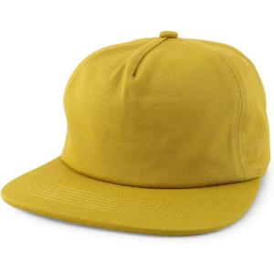 imageTrendy Apparel Shop Plain Unstructured 5 Panel Flat Bill Snapback Baseball CapMustard