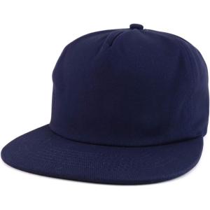 imageTrendy Apparel Shop Plain Unstructured 5 Panel Flat Bill Snapback Baseball CapNavy