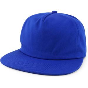imageTrendy Apparel Shop Plain Unstructured 5 Panel Flat Bill Snapback Baseball CapRoyal