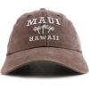imageTrendy Apparel Shop Maui Hawaii with Palm Tree Embroidered Unstructured Baseball CapBrown