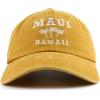 imageTrendy Apparel Shop Maui Hawaii with Palm Tree Embroidered Unstructured Baseball CapGold