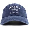 imageTrendy Apparel Shop Maui Hawaii with Palm Tree Embroidered Unstructured Baseball CapNavy