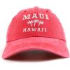 imageTrendy Apparel Shop Maui Hawaii with Palm Tree Embroidered Unstructured Baseball CapRed