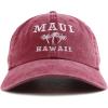 imageTrendy Apparel Shop Maui Hawaii with Palm Tree Embroidered Unstructured Baseball CapWine