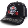 imageTrendy Apparel Shop Dia De Los Muerto Skull Embroidered Baseball CapNew Black