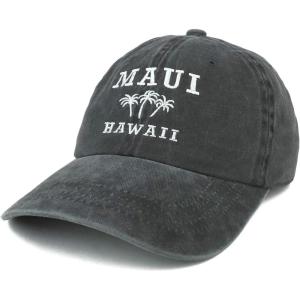 imageTrendy Apparel Shop Maui Hawaii with Palm Tree Embroidered Unstructured Baseball CapCharcoal