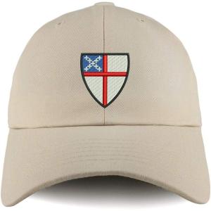 imageTrendy Apparel Shop Episcopal Shield Solid Adjustable Unstructured Dad HatBeige