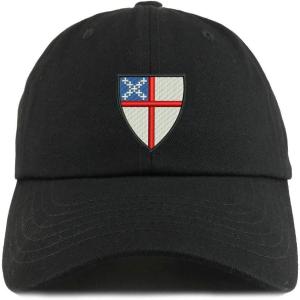imageTrendy Apparel Shop Episcopal Shield Solid Adjustable Unstructured Dad HatBlack
