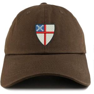 imageTrendy Apparel Shop Episcopal Shield Solid Adjustable Unstructured Dad HatBrown