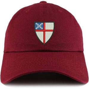 imageTrendy Apparel Shop Episcopal Shield Solid Adjustable Unstructured Dad HatWine