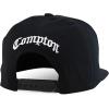imageTrendy Apparel Shop 3D Compton Old English Font Embroidered Flat Bill Snapback CapBlack Black White