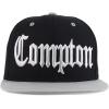 imageTrendy Apparel Shop 3D Compton Old English Font Embroidered Flat Bill Snapback CapBlack Grey
