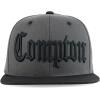 imageTrendy Apparel Shop 3D Compton Old English Font Embroidered Flat Bill Snapback CapCharcoal Black