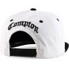 imageTrendy Apparel Shop 3D Compton Old English Font Embroidered Flat Bill Snapback CapWhite Black