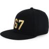 imageTrendy Apparel Shop Youth Size Number 67 Gold Thread Embroidered 6 Panel Cotton Snapback CapBlack