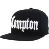 imageTrendy Apparel Shop 3D Compton Old English Font Embroidered Flat Bill Snapback CapBlack Black White