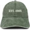 imageTrendy Apparel Shop EST 1985 Embroidered  40th Birthday Gift Pigment Dyed Washed CapDark Green