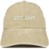 imageTrendy Apparel Shop EST 1985 Embroidered  40th Birthday Gift Pigment Dyed Washed CapKhaki