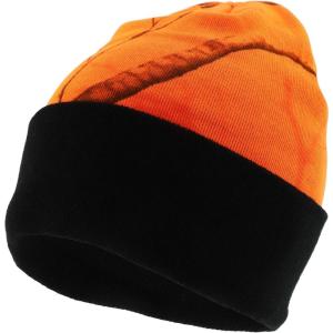 imageTrendy Apparel Shop Hunting Camo Knit Long Cuff Fold Beanie with Acrylic LiningBlaze Black