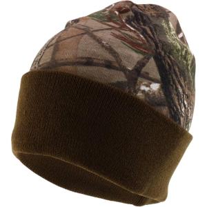 imageTrendy Apparel Shop Hunting Camo Knit Long Cuff Fold Beanie with Acrylic LiningHunting Camo Brown