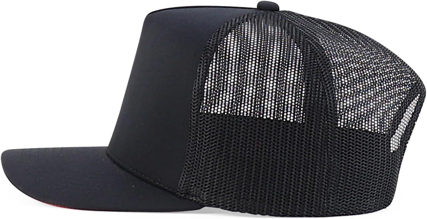 imageTrendy Apparel Shop 5 Panel Structured Trucker Cap with Mexico Flag Design UndervisorBlack Black