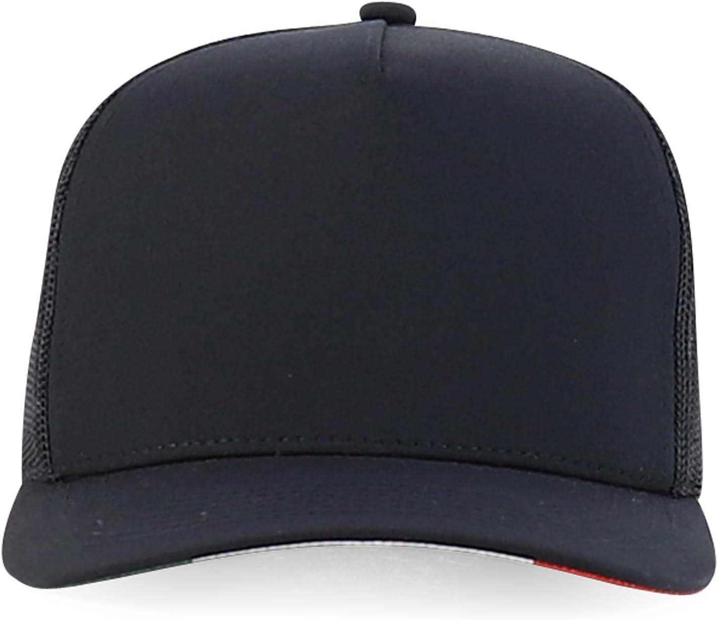 imageTrendy Apparel Shop 5 Panel Structured Trucker Cap with Mexico Flag Design UndervisorBlack Black