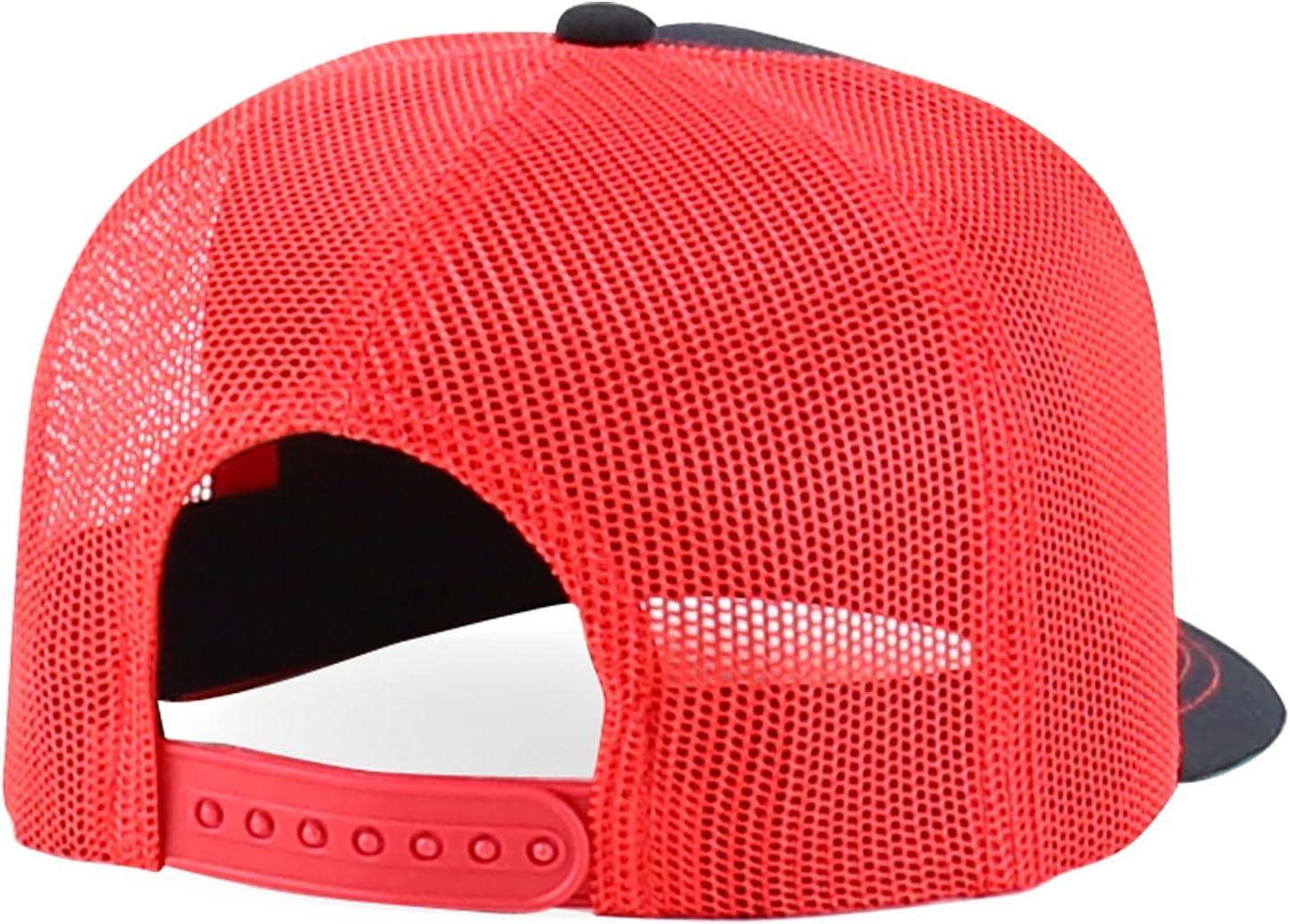 imageTrendy Apparel Shop 5 Panel Structured Trucker Cap with Mexico Flag Design UndervisorBlack Red