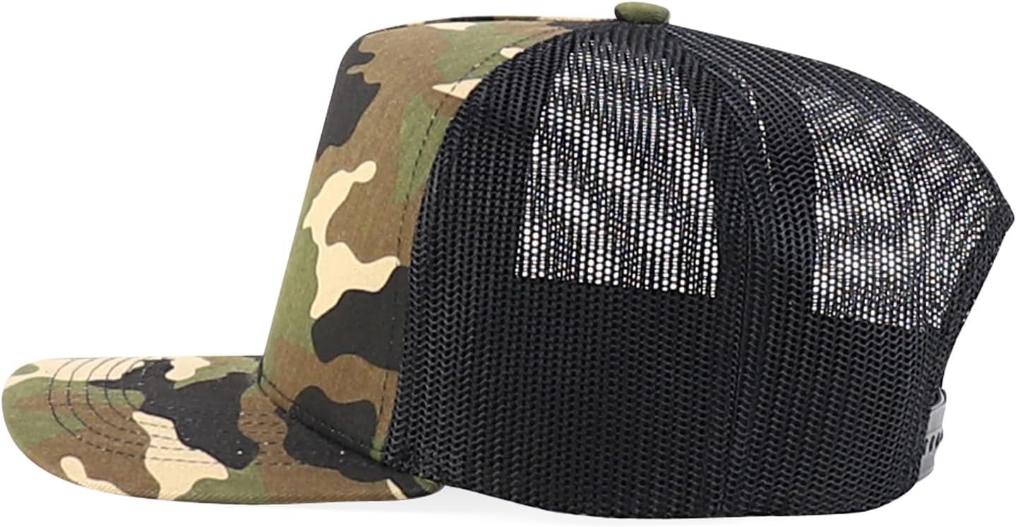 imageTrendy Apparel Shop 5 Panel Structured Trucker Cap with Mexico Flag Design UndervisorCamo Black