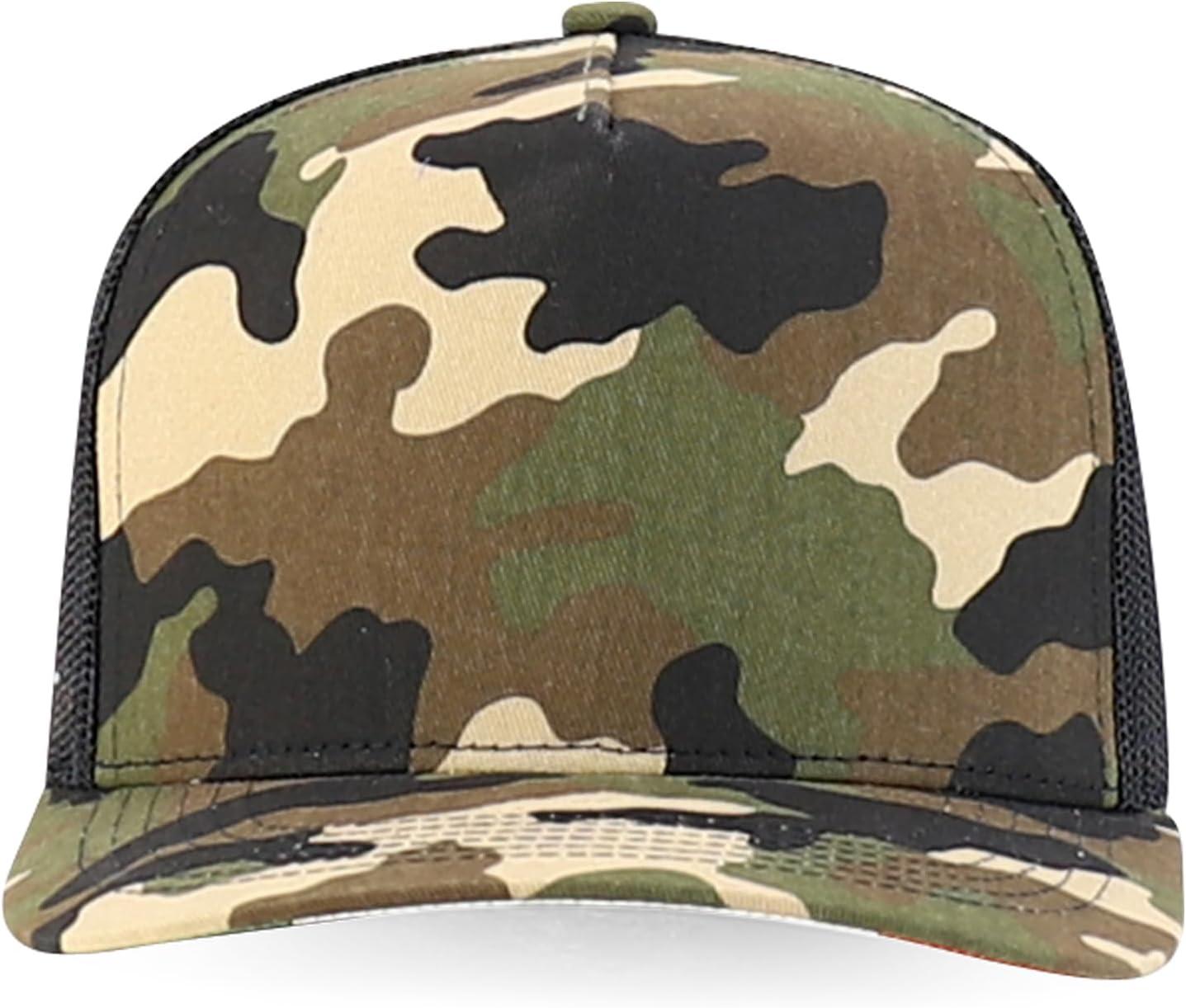 imageTrendy Apparel Shop 5 Panel Structured Trucker Cap with Mexico Flag Design UndervisorCamo Black